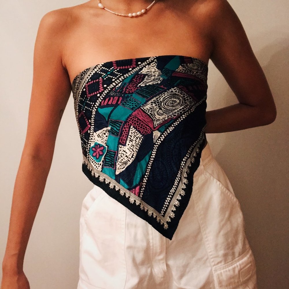 Patterned Satin Scarf